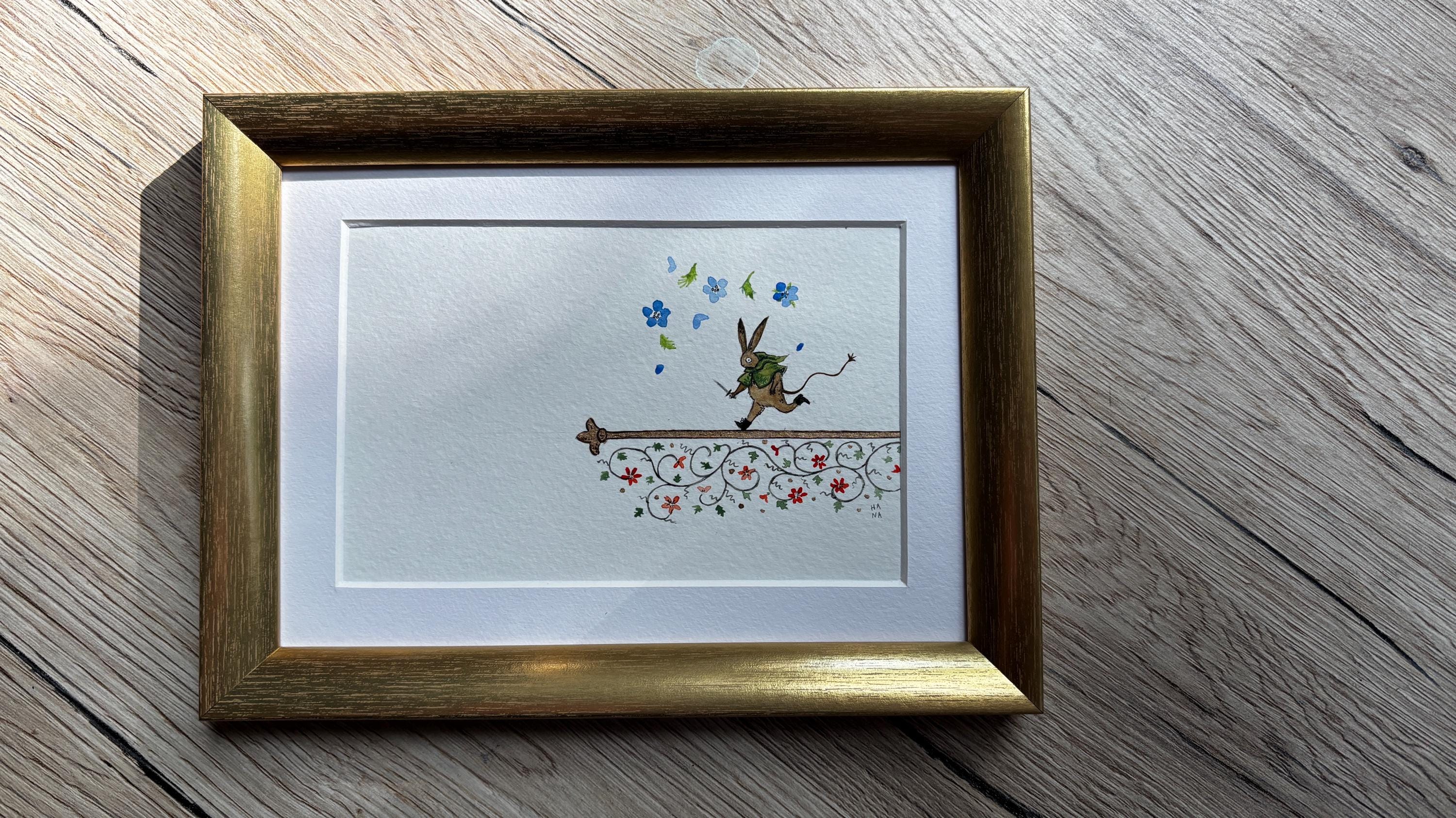 "Little Manuscript Rabbit" Original Watercolour Painting