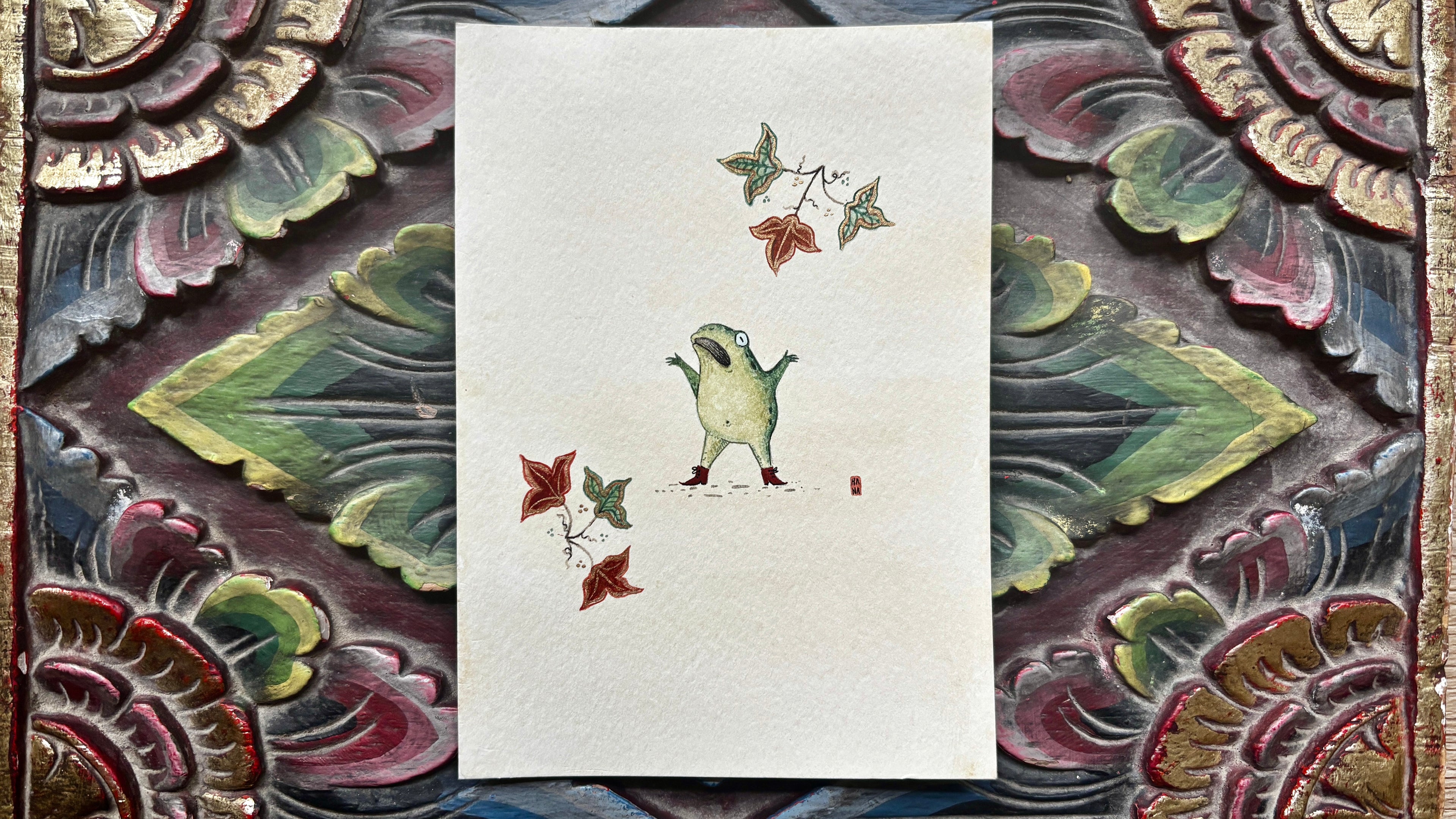 "Shocked Frog" Original Watercolour Painting