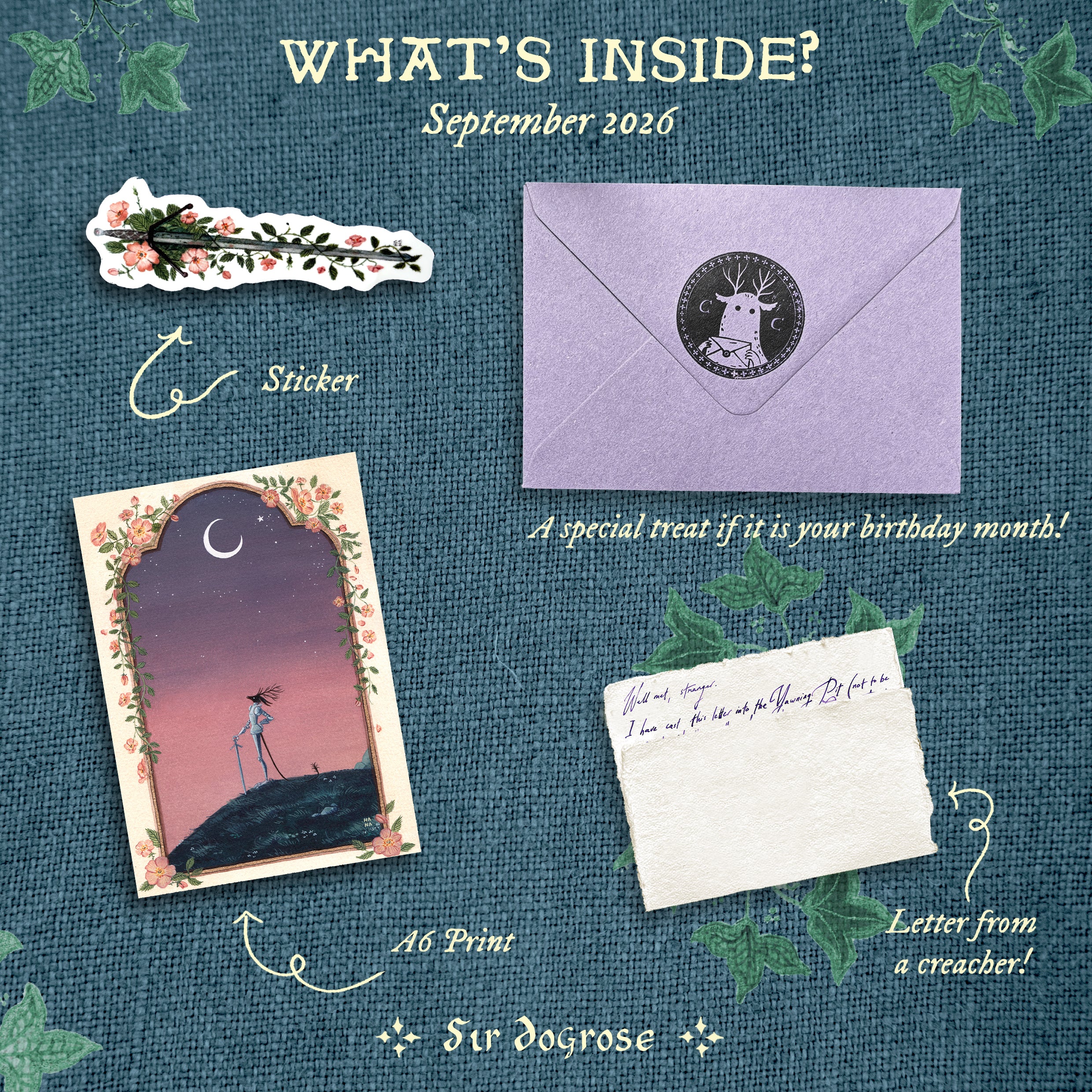 Creacher Correspondence Mail Club – Hana Berggren Illustration