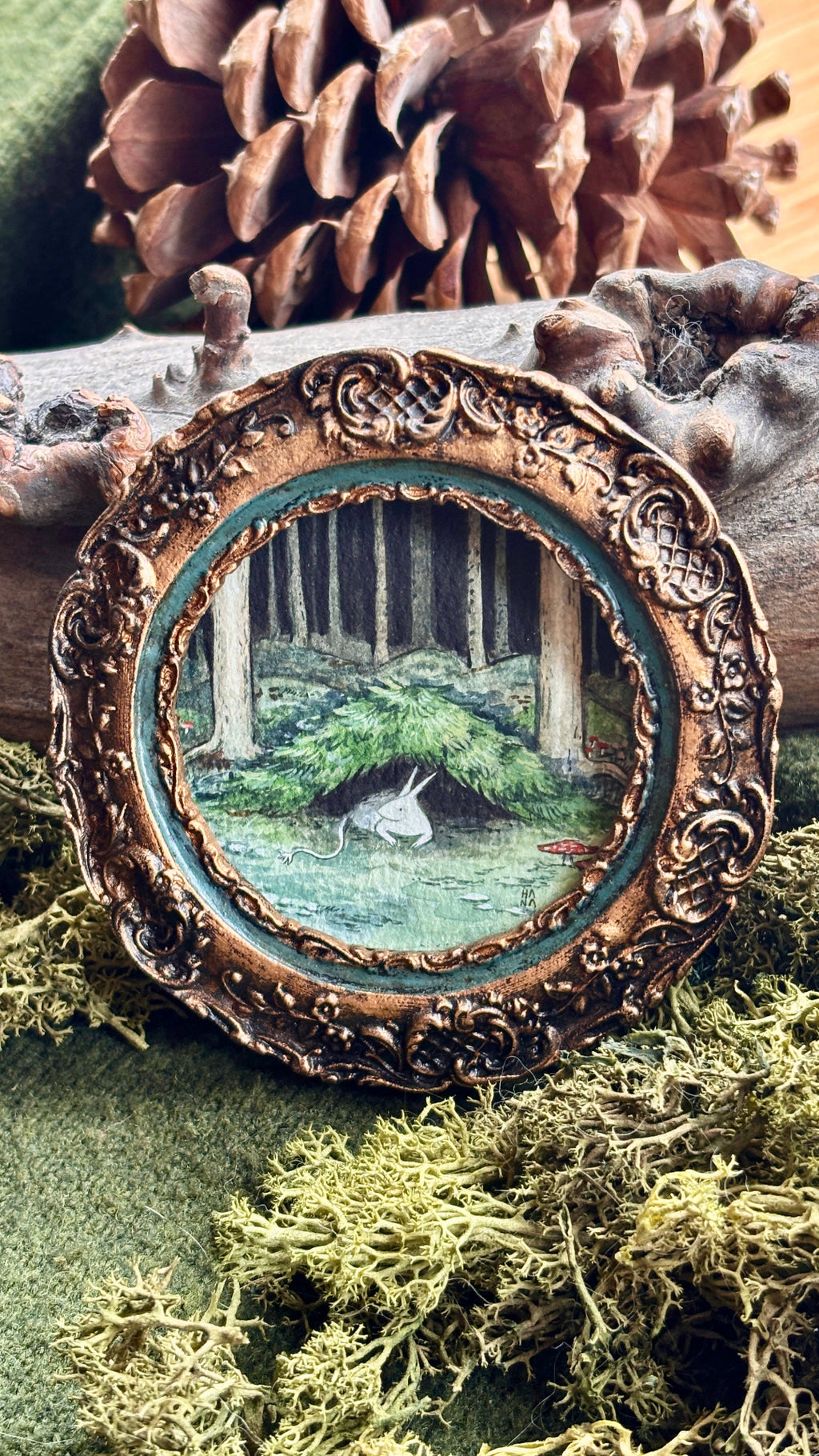 "Titchy's Tale" Original Watercolour Painting Triptych