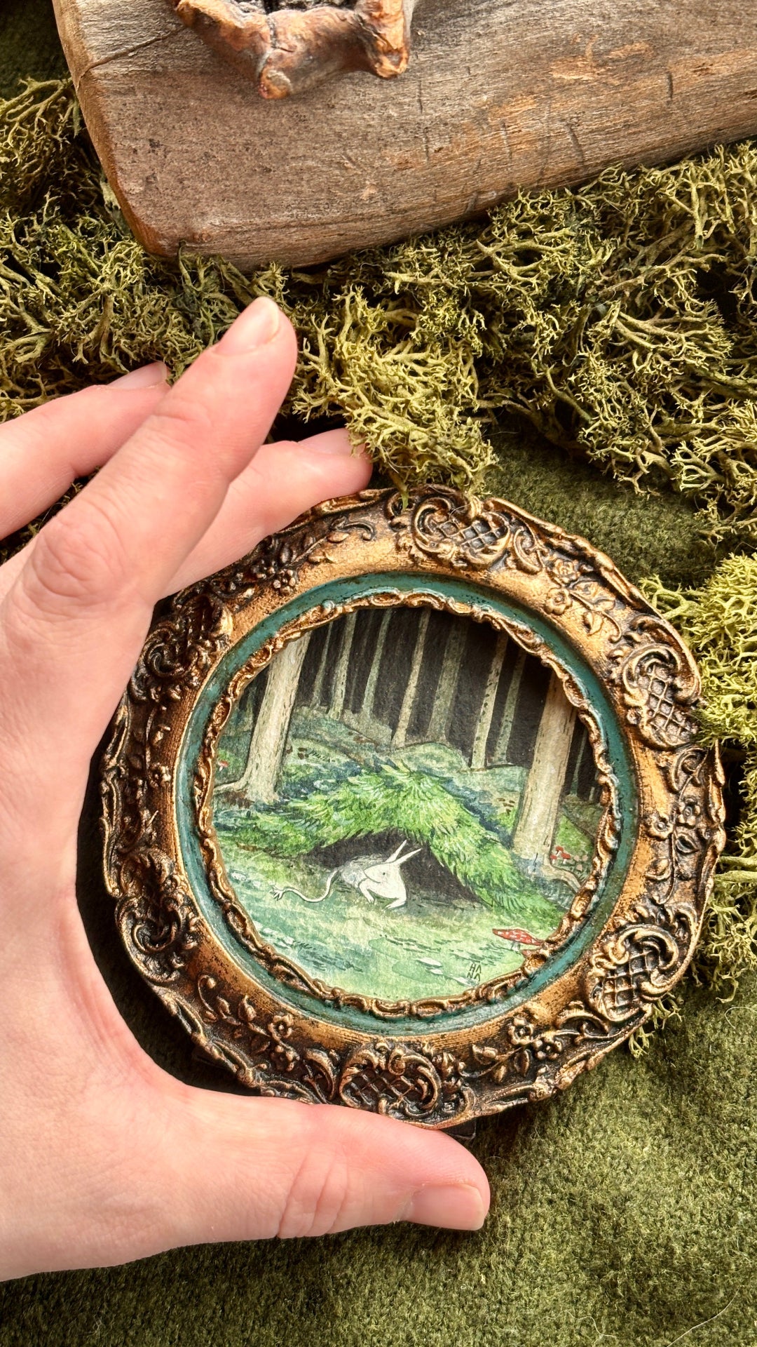"Titchy's Tale" Original Watercolour Painting Triptych