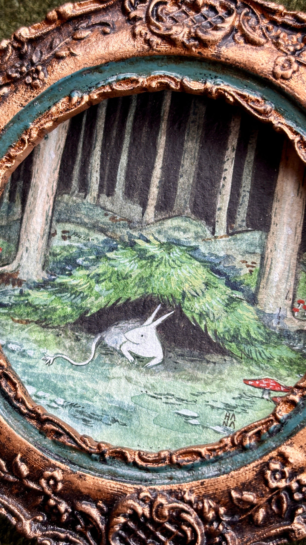 "Titchy's Tale" Original Watercolour Painting Triptych