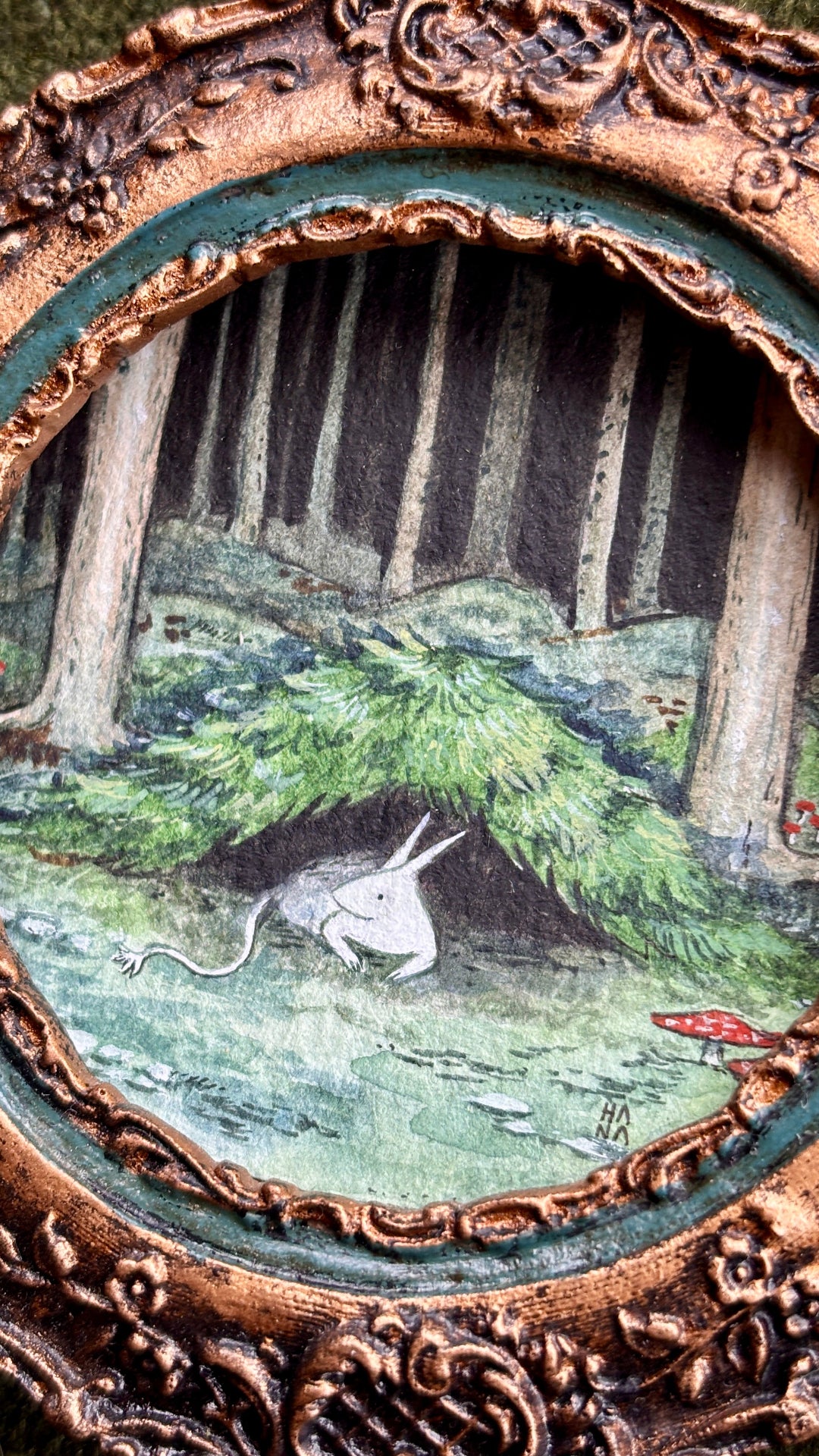 "Titchy's Tale" Original Watercolour Painting Triptych