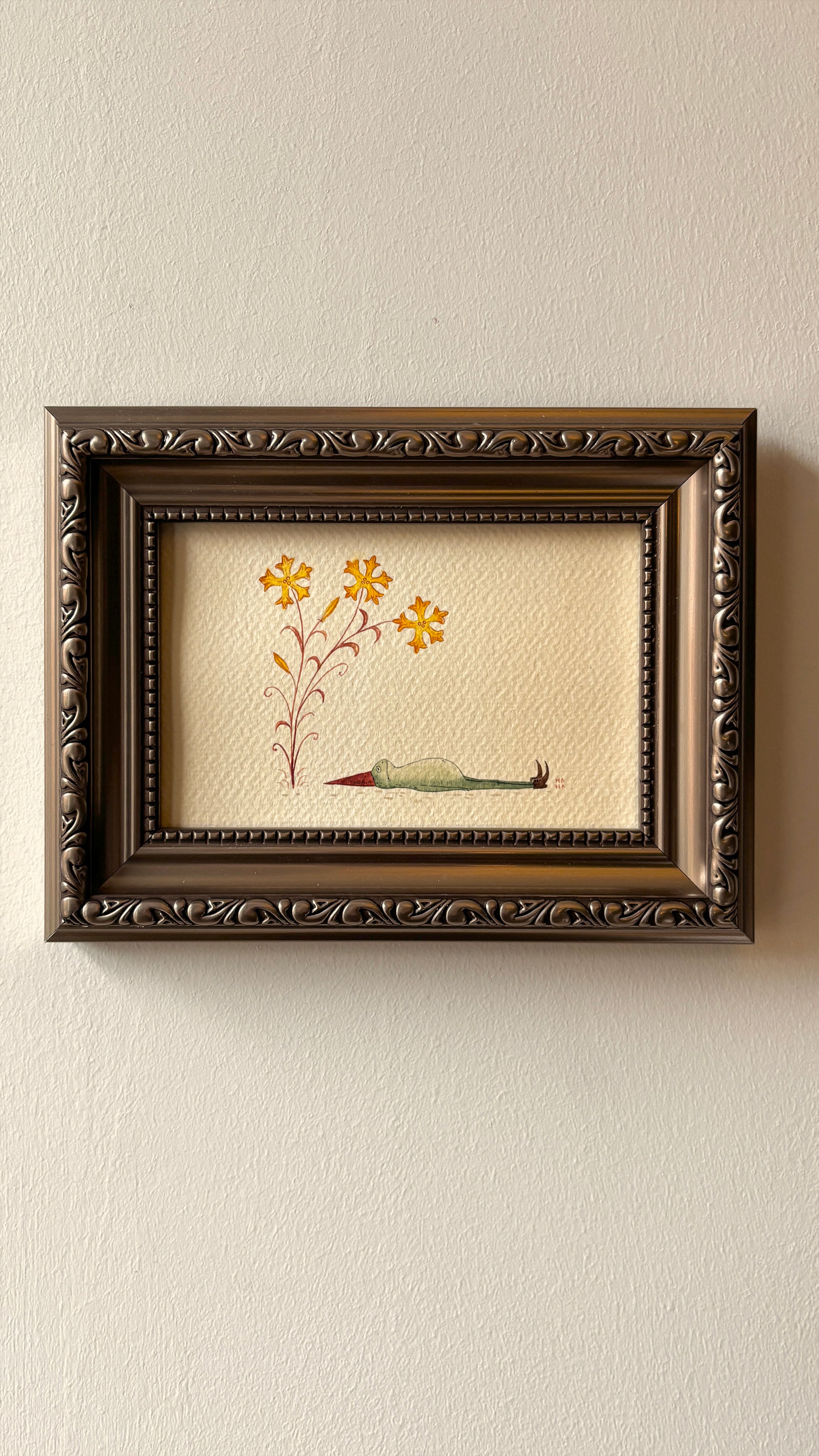 'Miserable Frog' Original Watercolour Painting