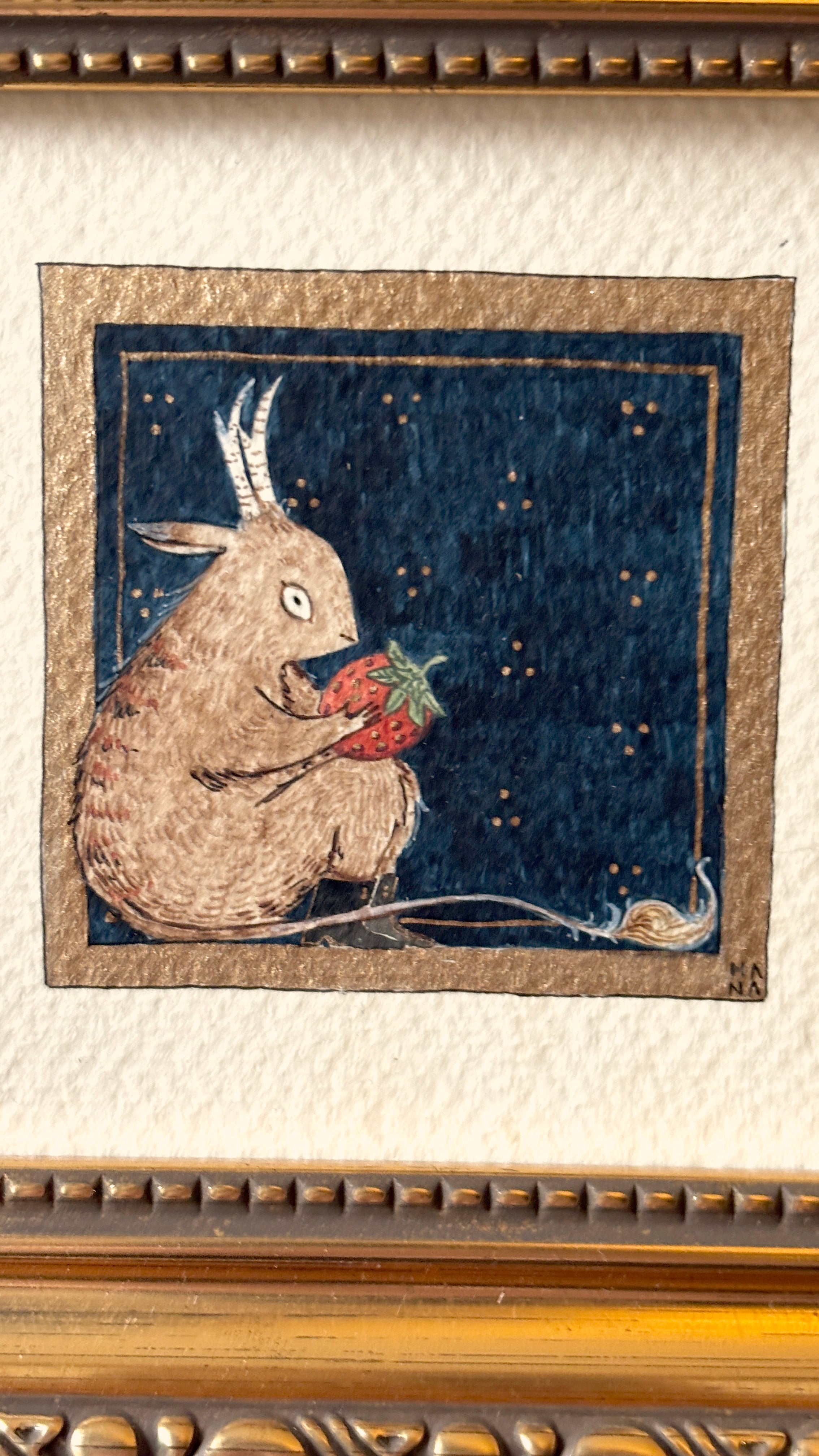 'Strawberry Lunch' Original Watercolour Painting