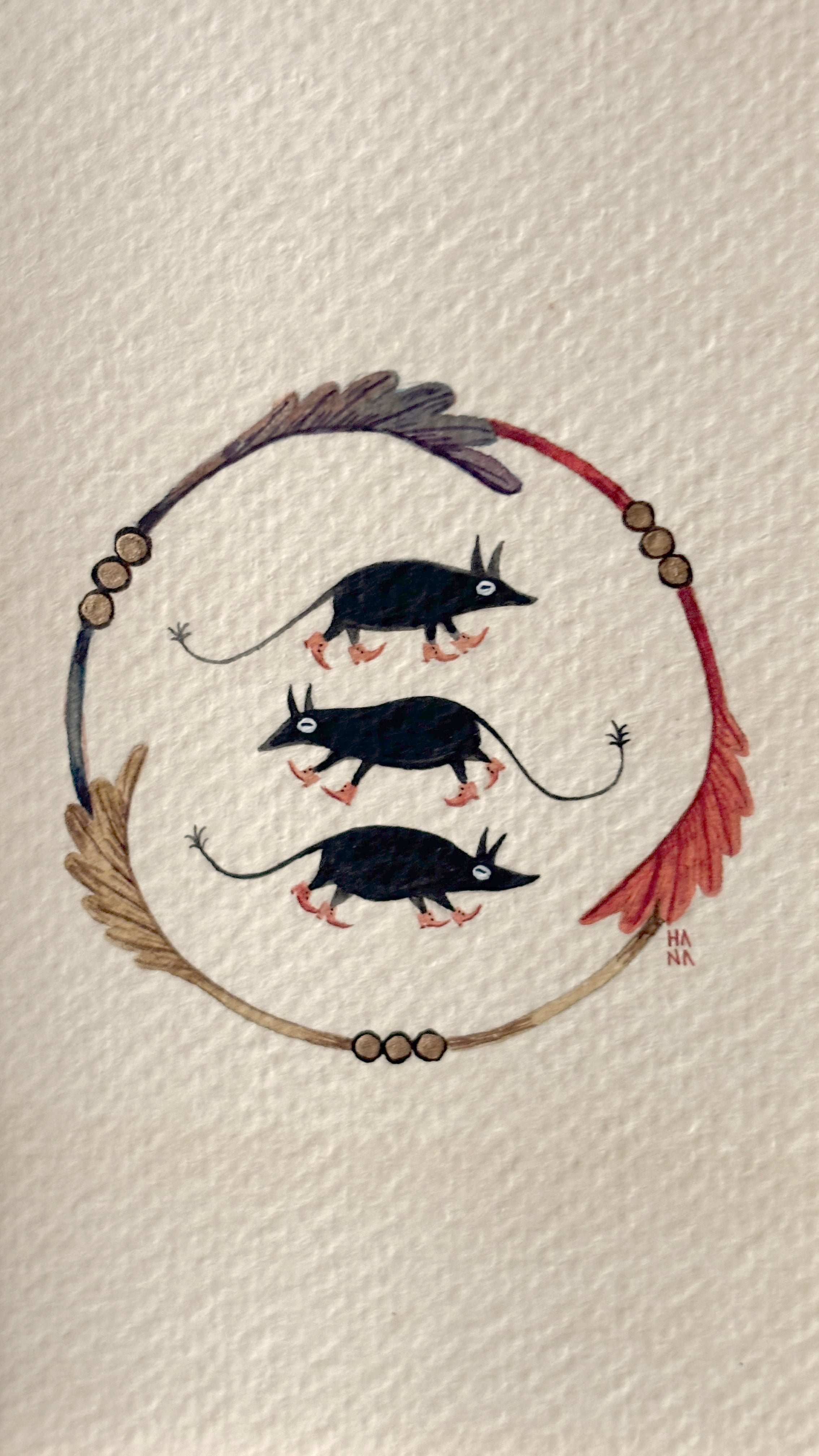 'Rats in Boots' Original Watercolour Painting