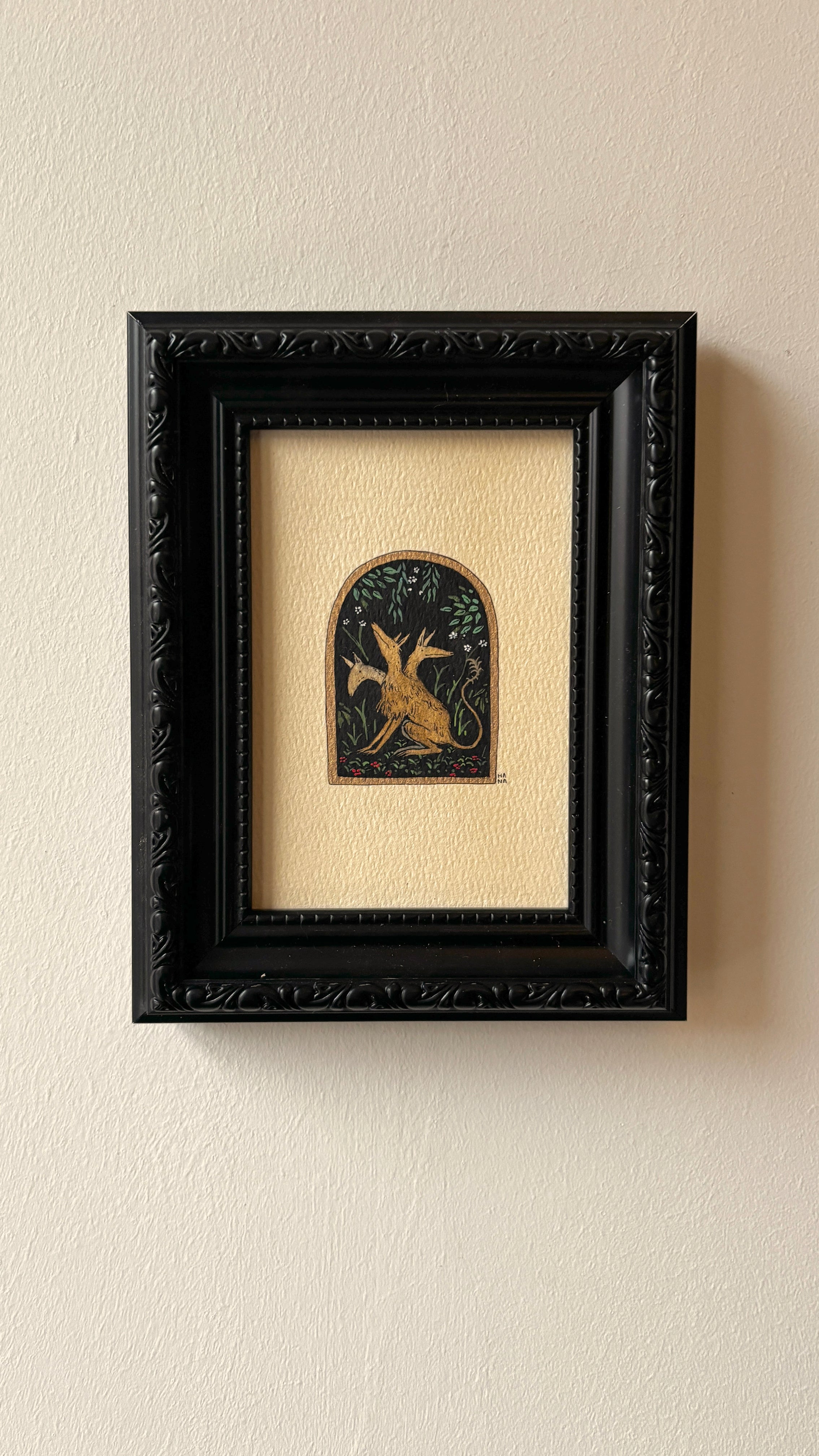 'Three-Headed Dog' Original Watercolour Painting