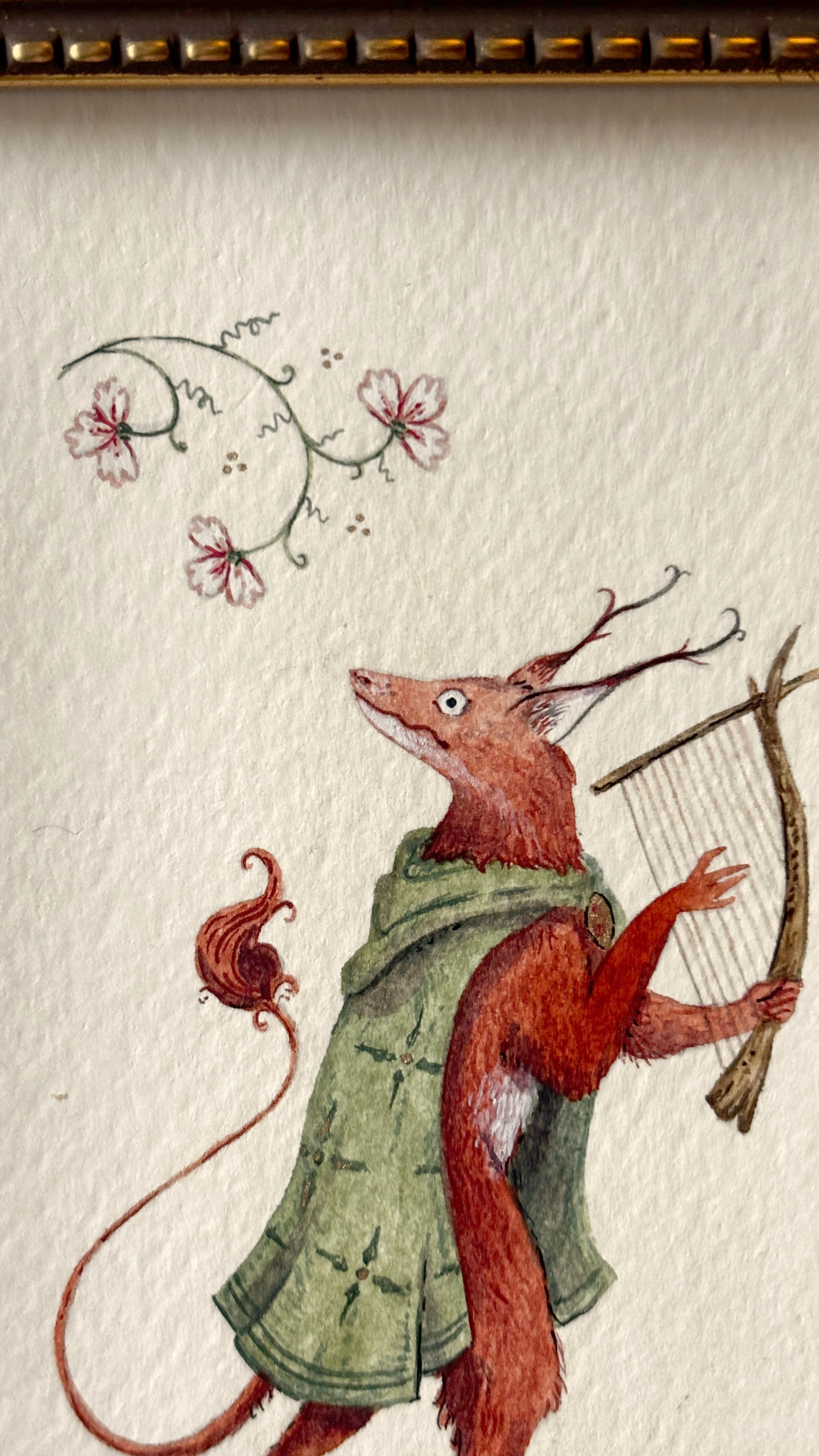 'The Harpist' Original Watercolour Painting