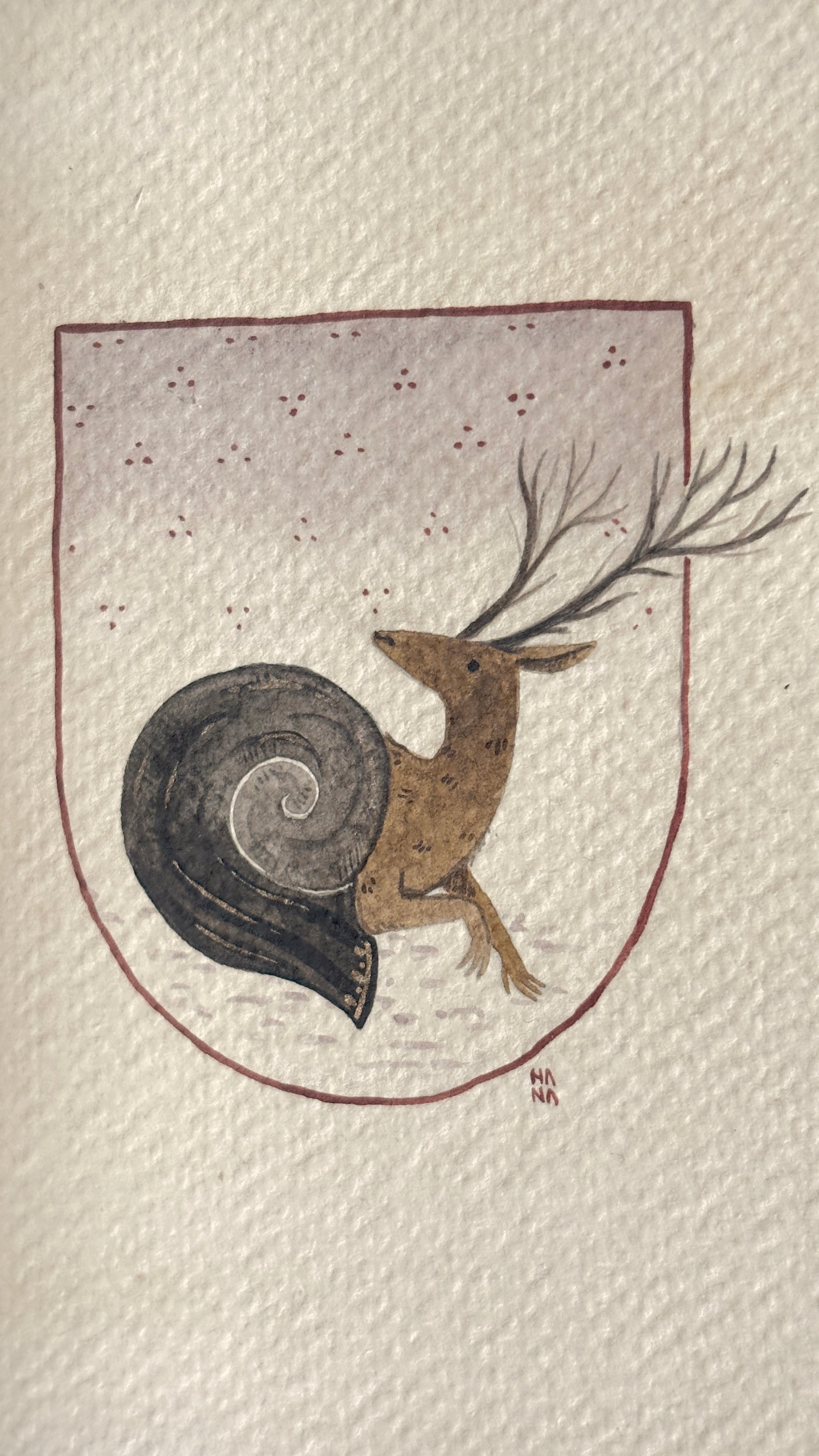 'Sneer, the Snail-Deer' Original Watercolour Painting