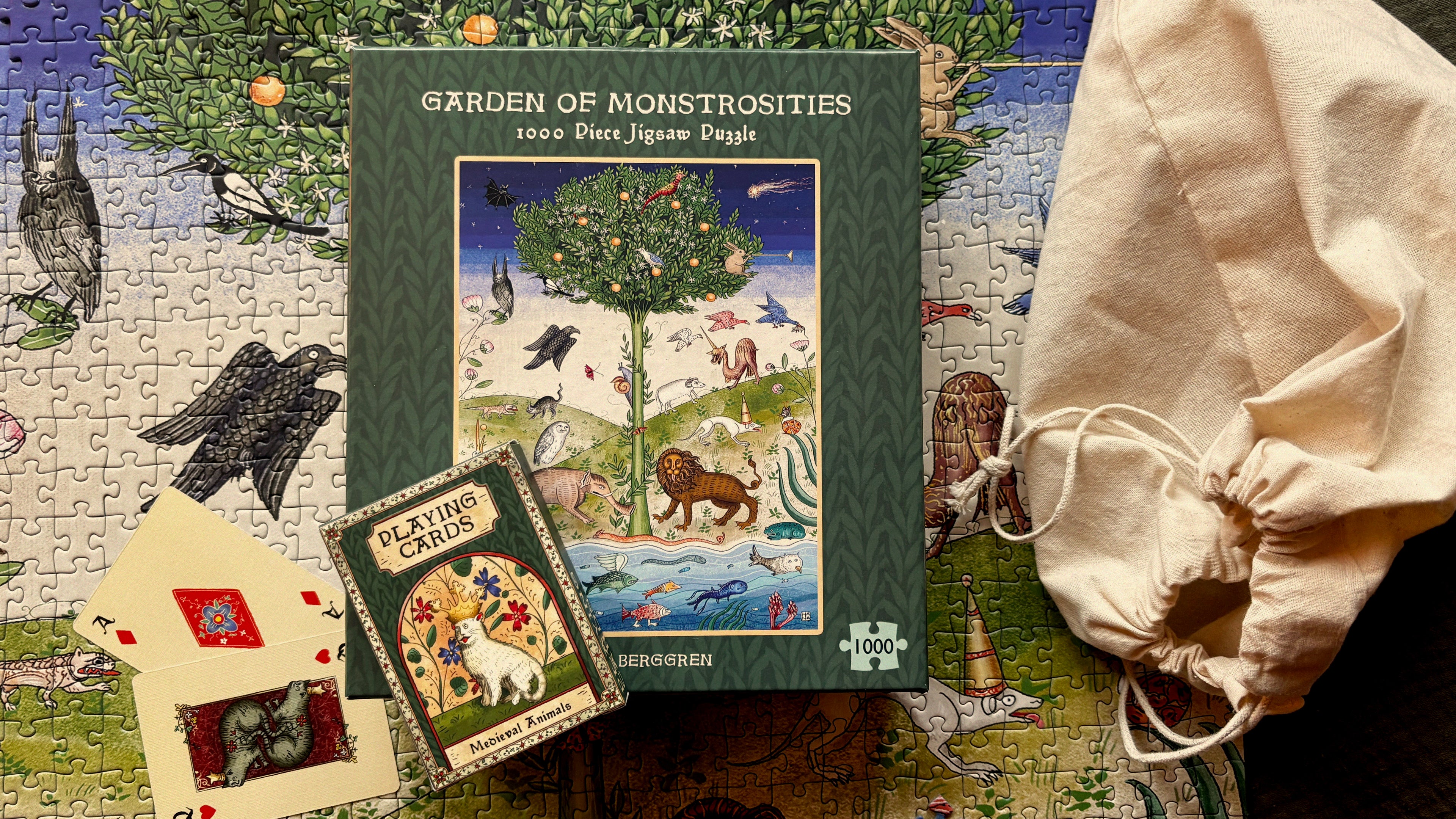 Medieval Animals Jigsaw + Playing Cards Bundle