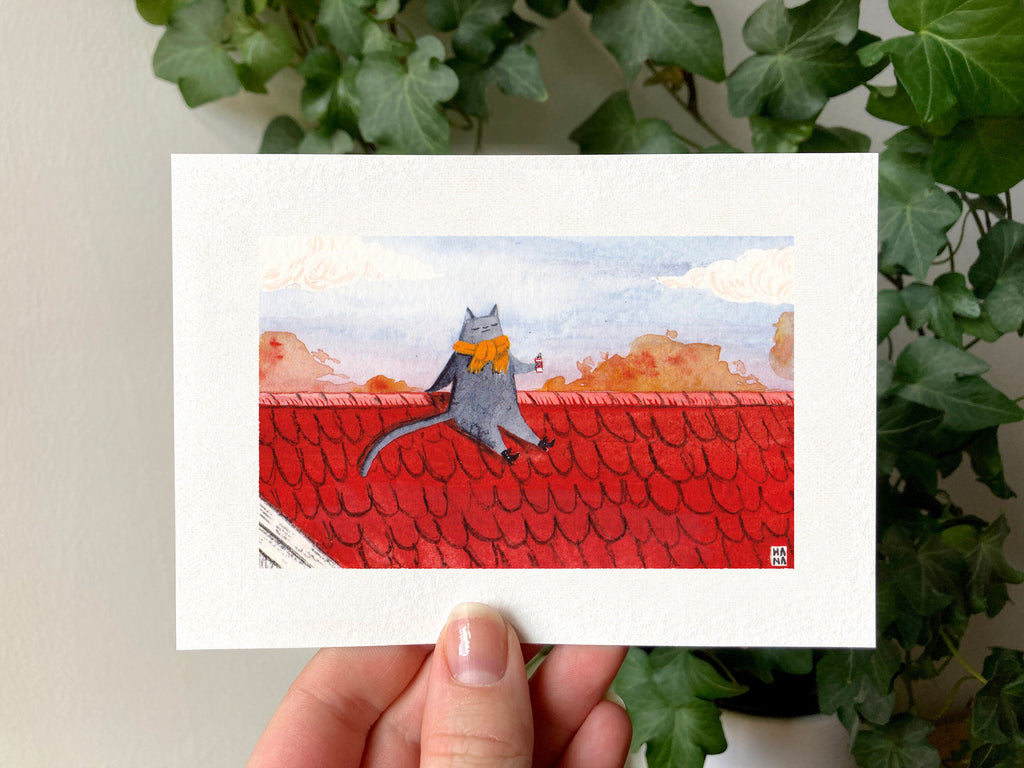 "Cat on a Roof" Print
