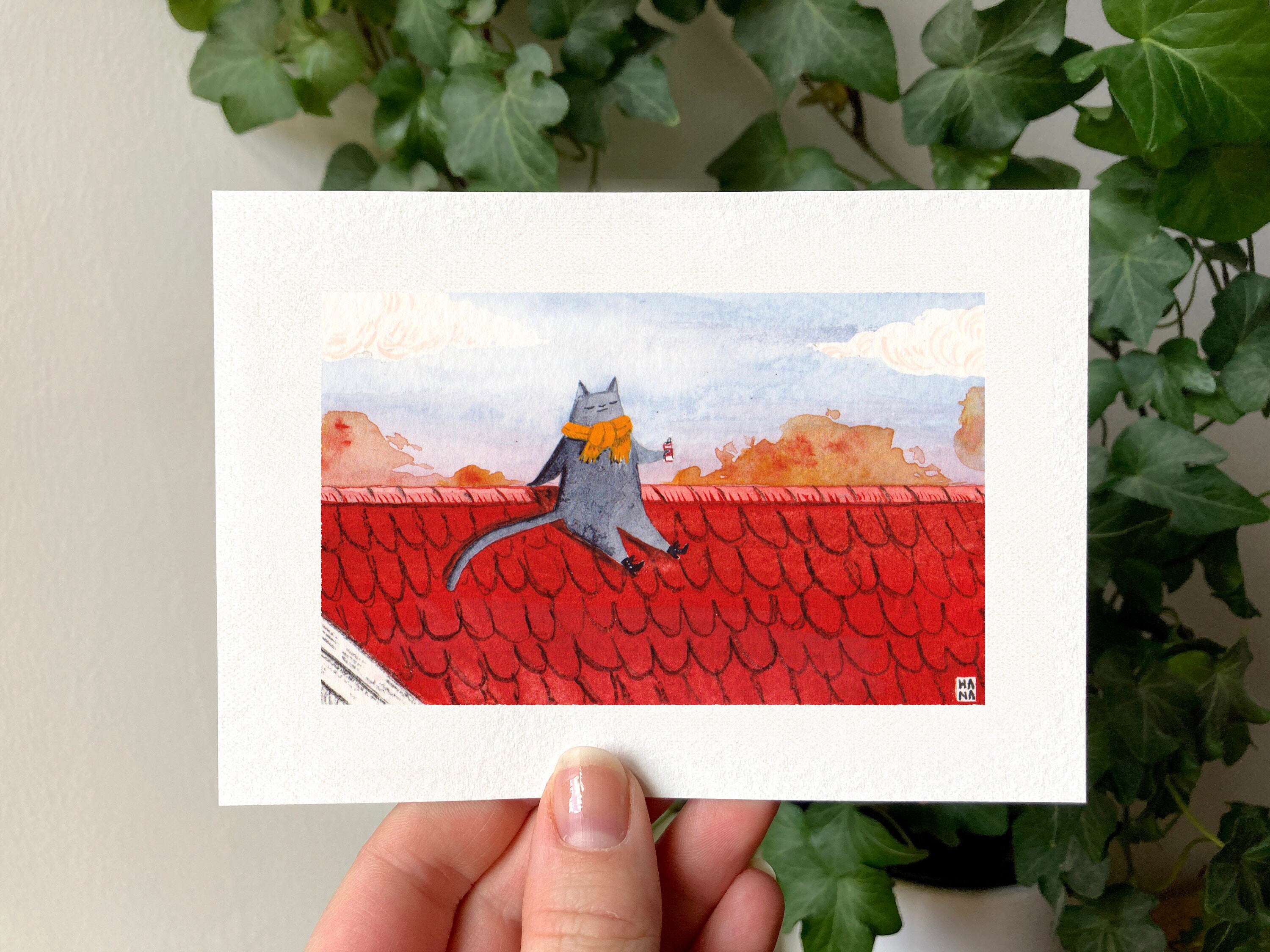 "Cat on a Roof" Print