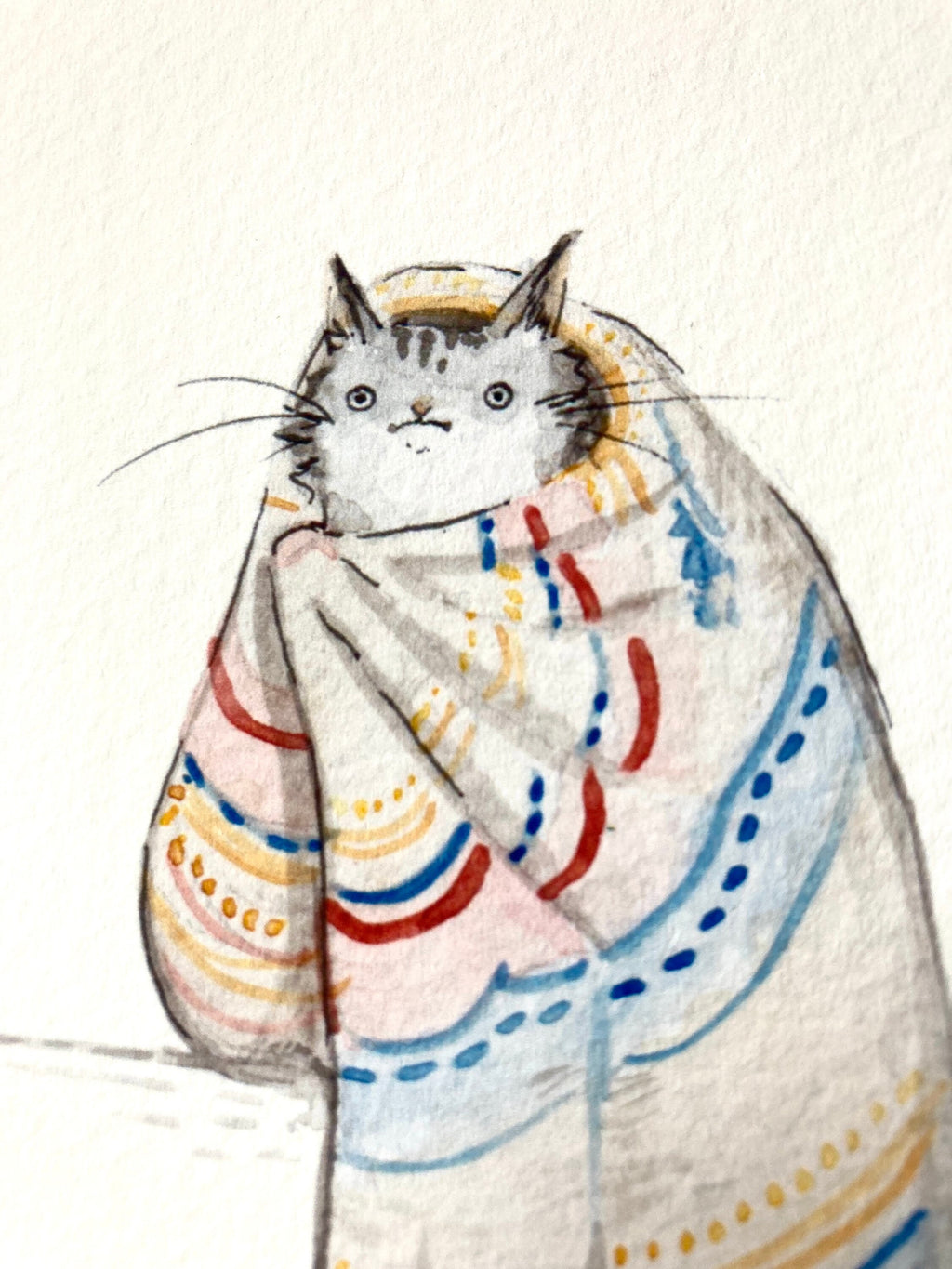 "Blanket Cat" Print