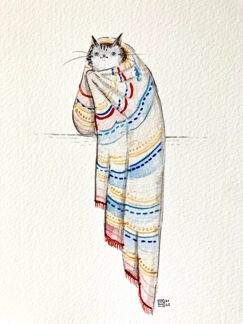 "Blanket Cat" Print
