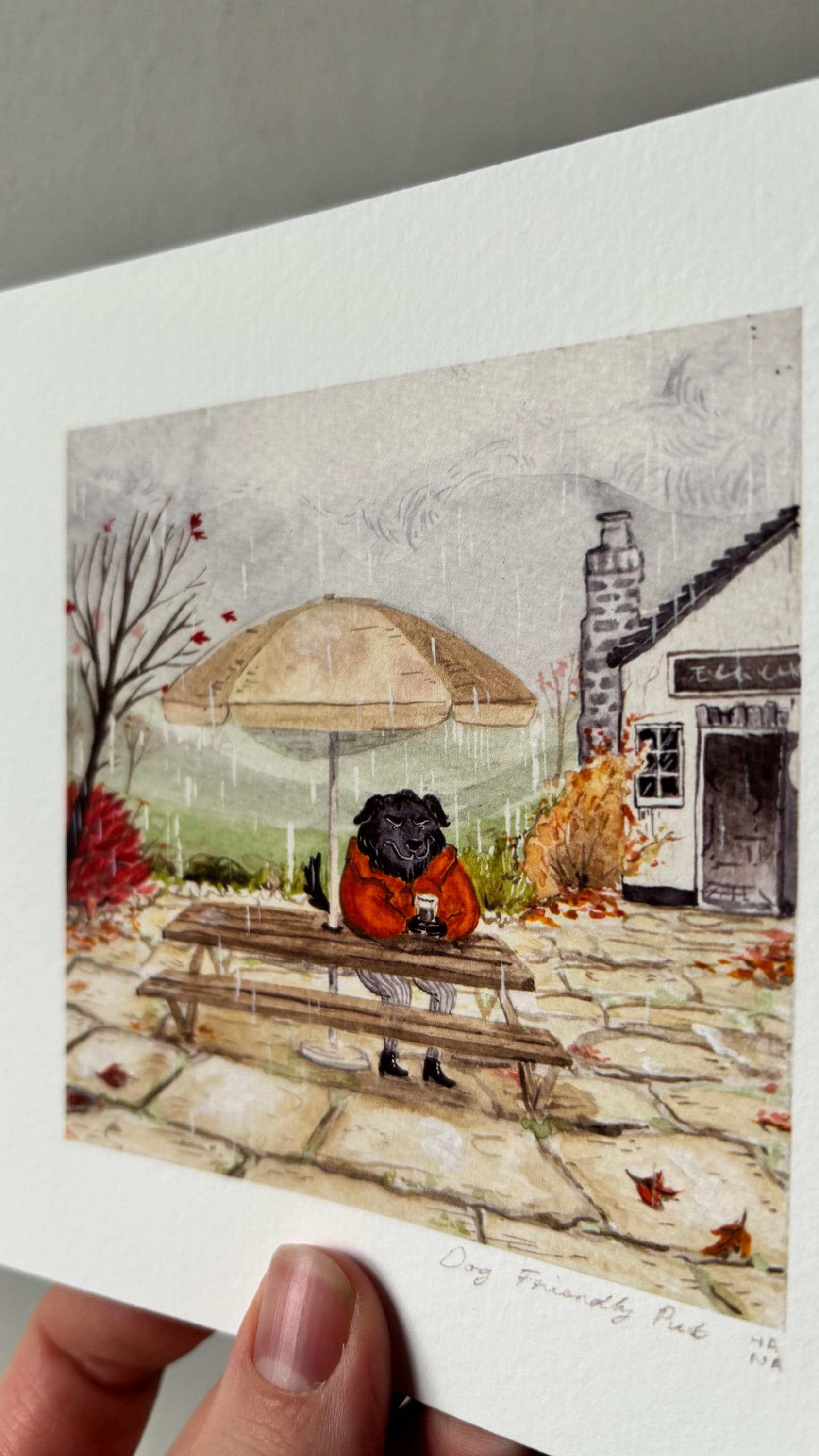 "Pint in the Rain" Print