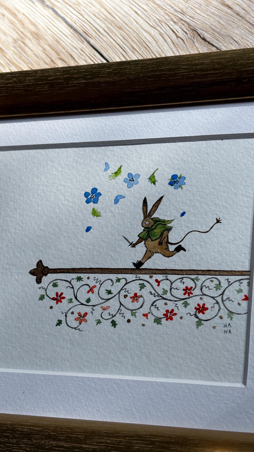 "Little Manuscript Rabbit" Original Watercolour Painting