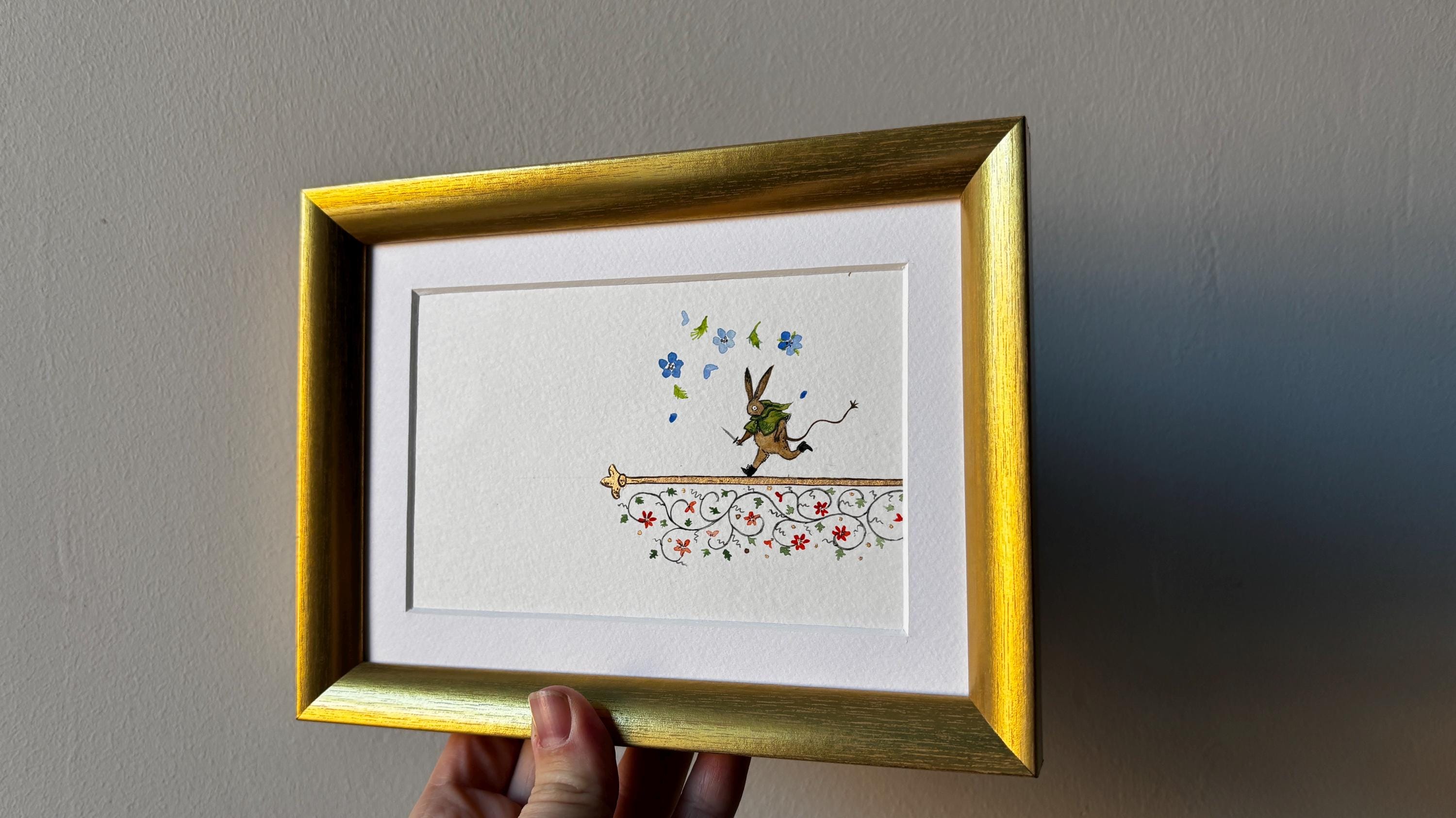 "Little Manuscript Rabbit" Original Watercolour Painting