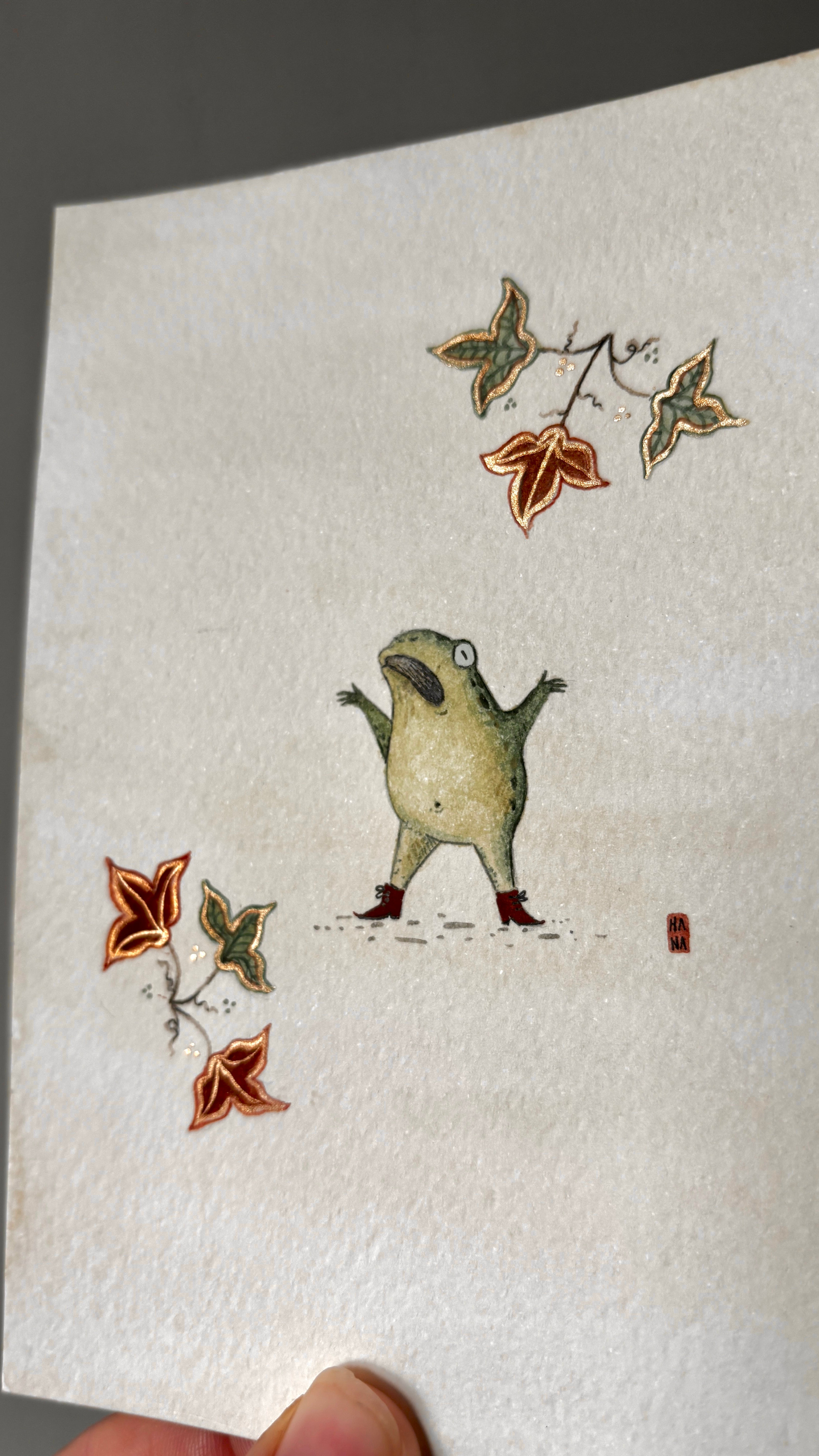 "Shocked Frog" Original Watercolour Painting