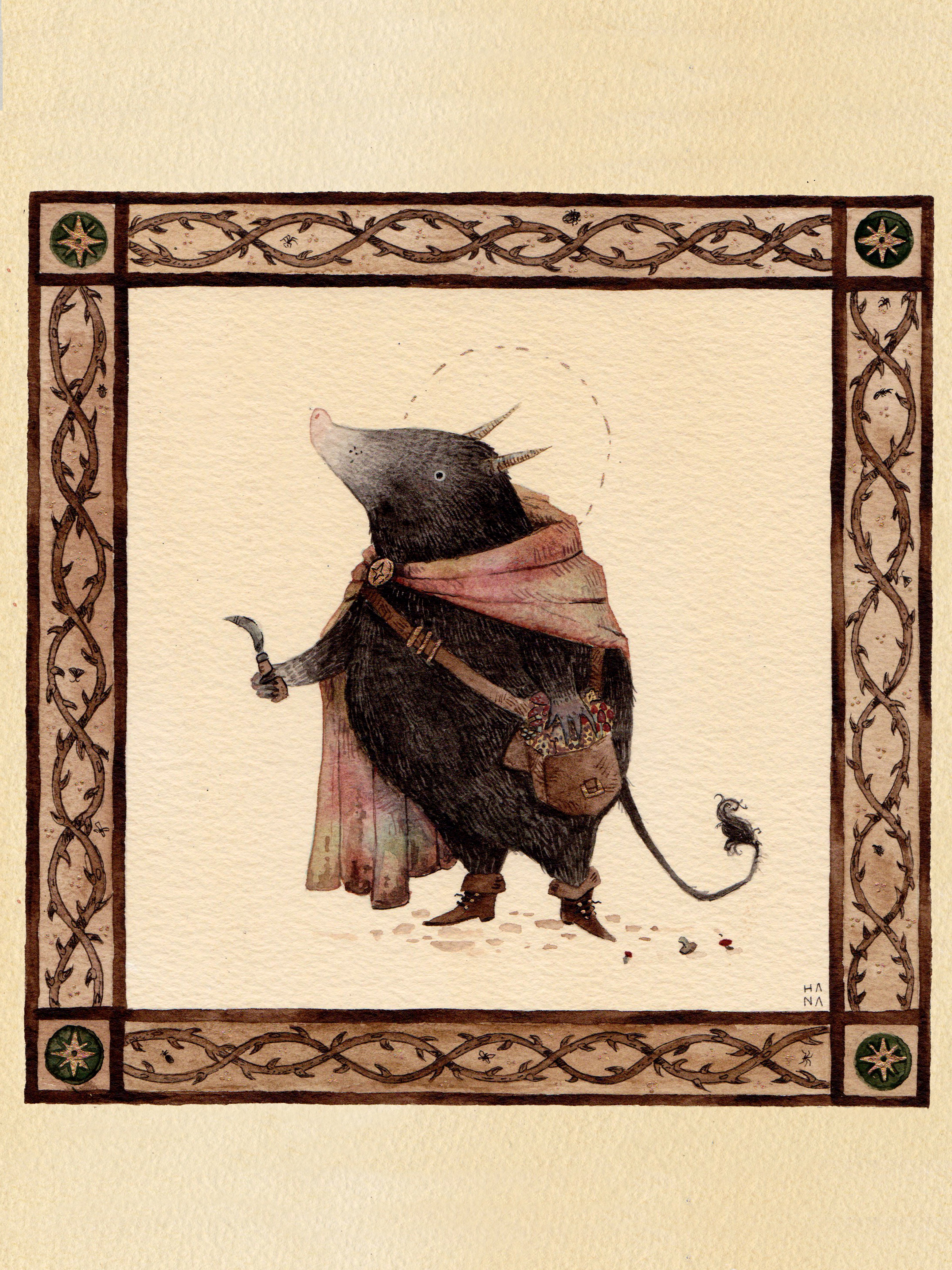 "The Forager" Original Watercolour Painting